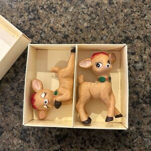 Vintage Holiday Memories Collector Reindeer Babies Figurines